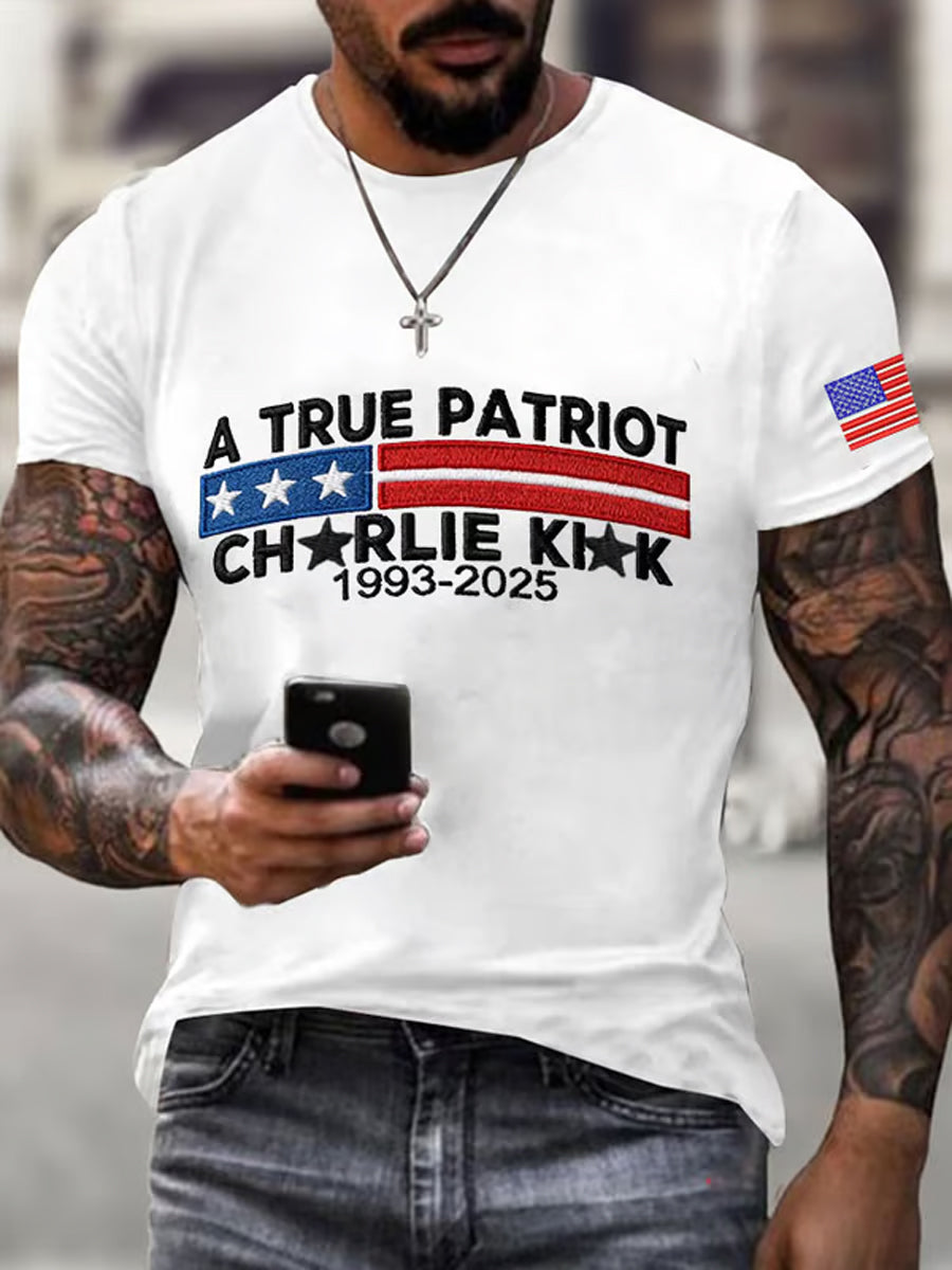Men's Commemorative Leader A true Patriot Print T-Shirt-tidenox