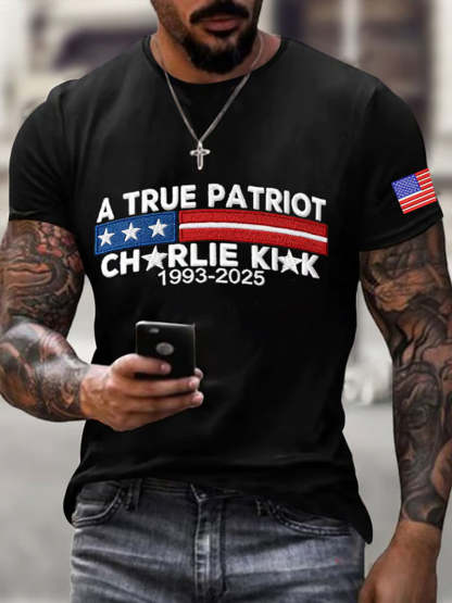 Men's Commemorative Leader A true Patriot Print T-Shirt-tidenox