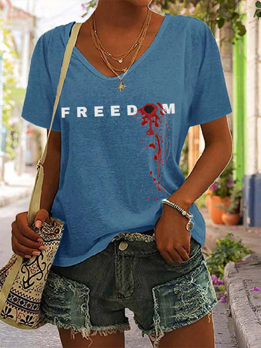 Women's Patriotic T-shirt-tidenox