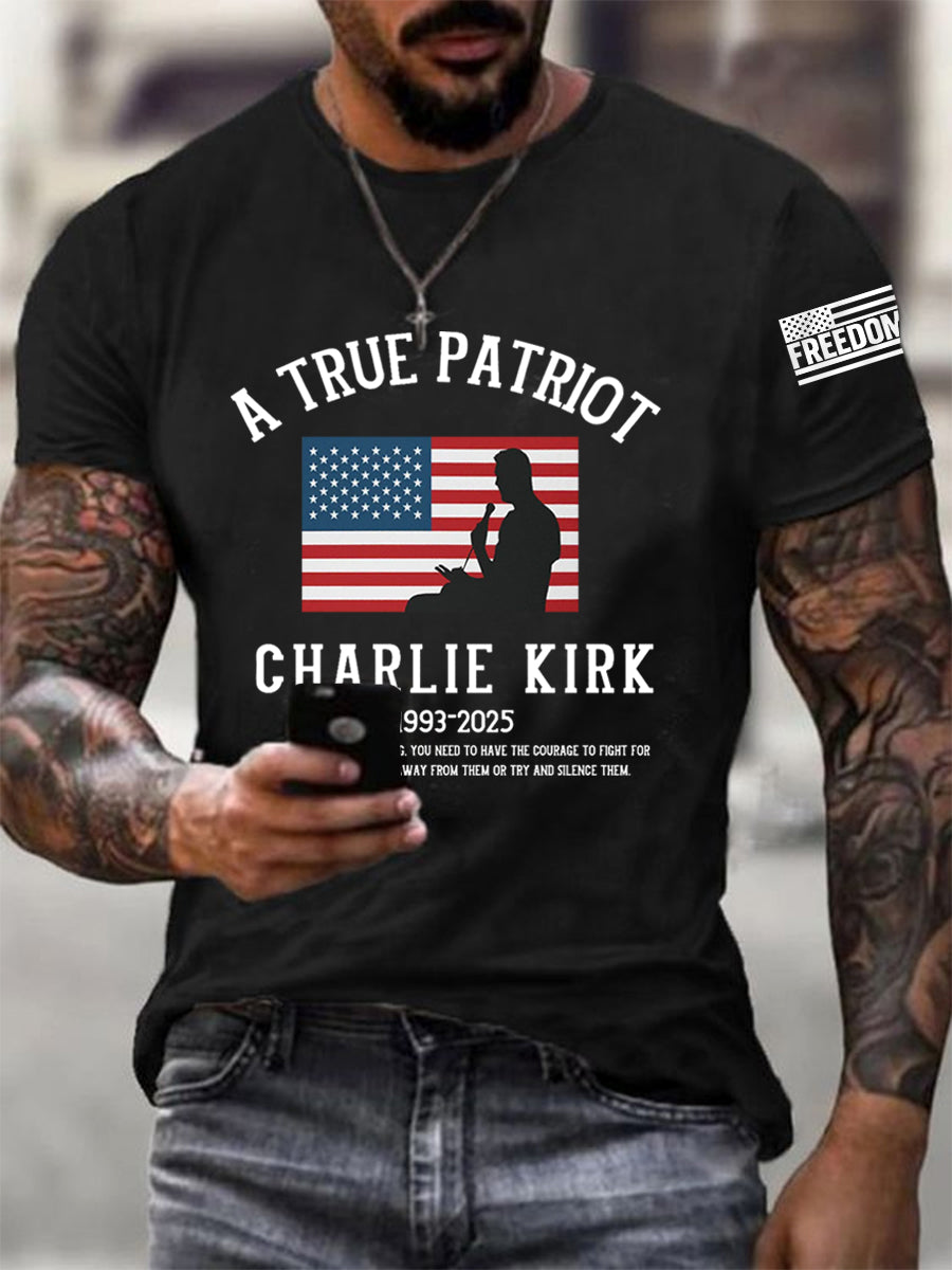Men's A True Patriot R.I.P Charlie Kirk Tee-tidenox