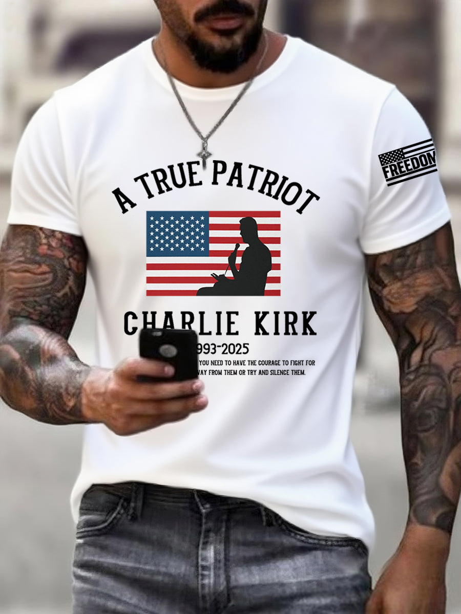 Men's A True Patriot R.I.P Charlie Kirk Tee-tidenox
