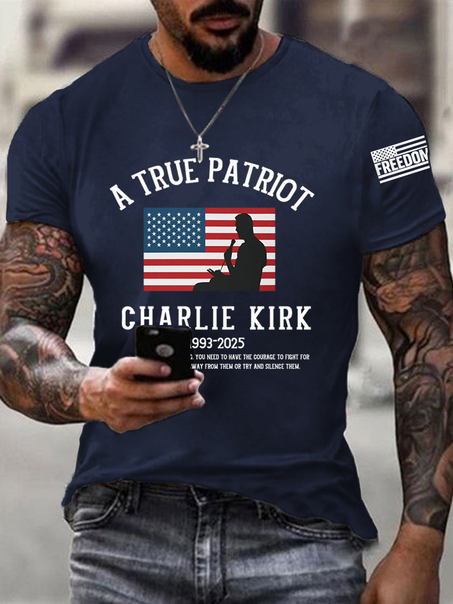 Men's A True Patriot R.I.P Charlie Kirk Tee-tidenox