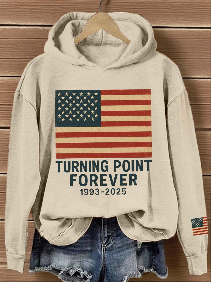 Women's Turning Point Forever Print Vintage Hoodie-tidenox