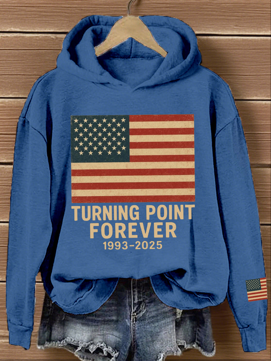 Women's Turning Point Forever Print Vintage Hoodie-tidenox