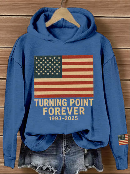 Women's Turning Point Forever Print Vintage Hoodie-tidenox