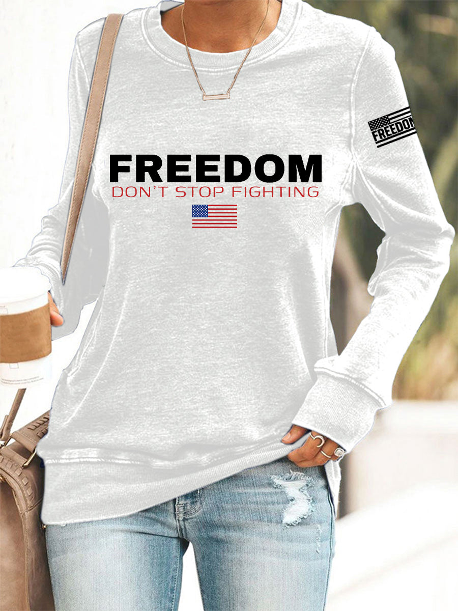 Women's Freedom Don't s Top Fighting R.I.P Charlie Kirk Sweatshirt-tidenox