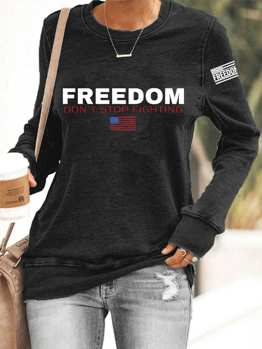 Women's Freedom Don't s Top Fighting R.I.P Charlie Kirk Sweatshirt-tidenox