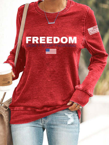 Women's Freedom Don't s Top Fighting R.I.P Charlie Kirk Sweatshirt-tidenox