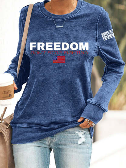 Women's Freedom Don't s Top Fighting R.I.P Charlie Kirk Sweatshirt-tidenox
