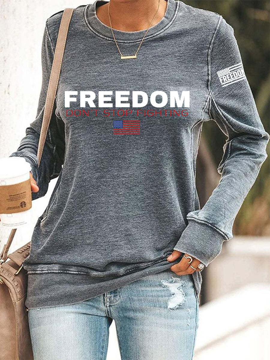 Women's Freedom Don't s Top Fighting R.I.P Charlie Kirk Sweatshirt-tidenox