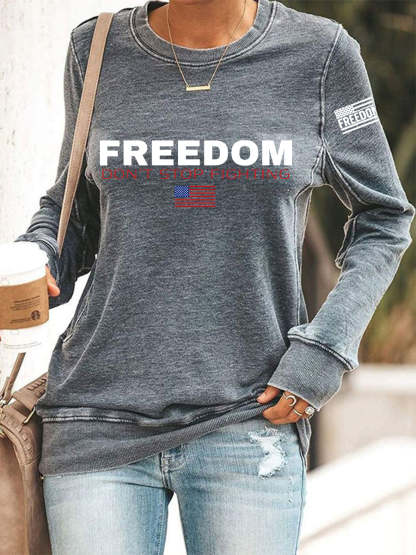 Women's Freedom Don't s Top Fighting R.I.P Charlie Kirk Sweatshirt-tidenox