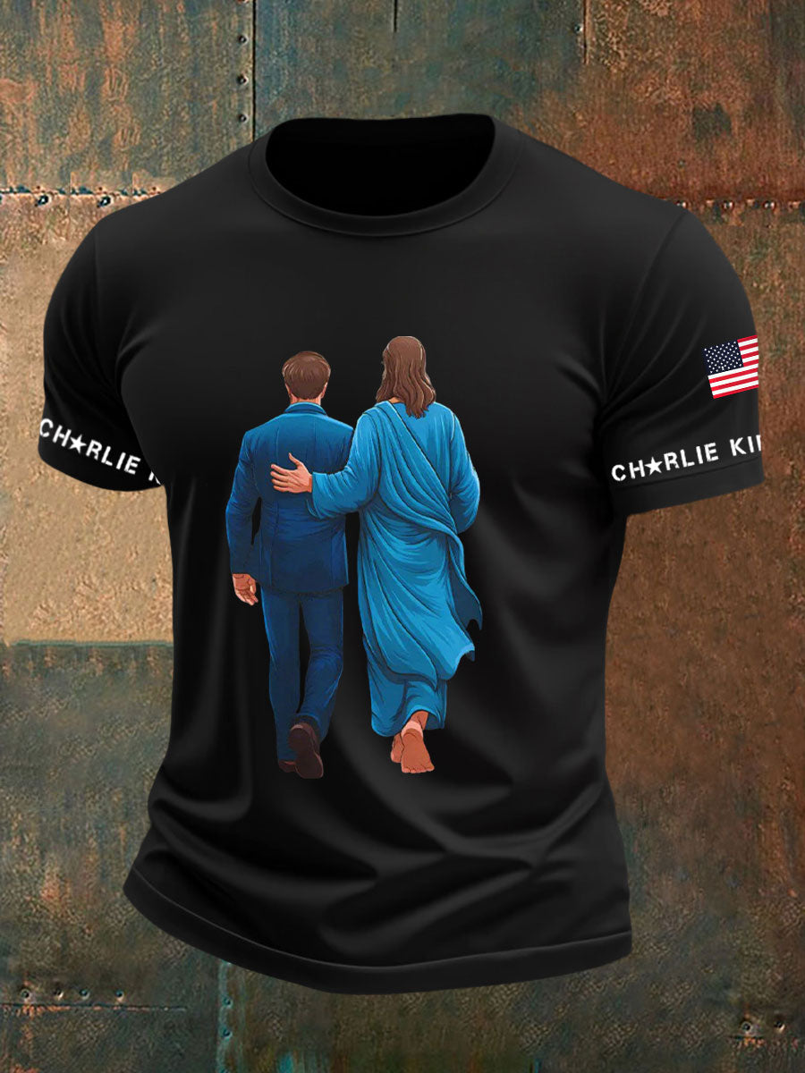 Men's A True Patriot Printed Casual T-Shirt-tidenox