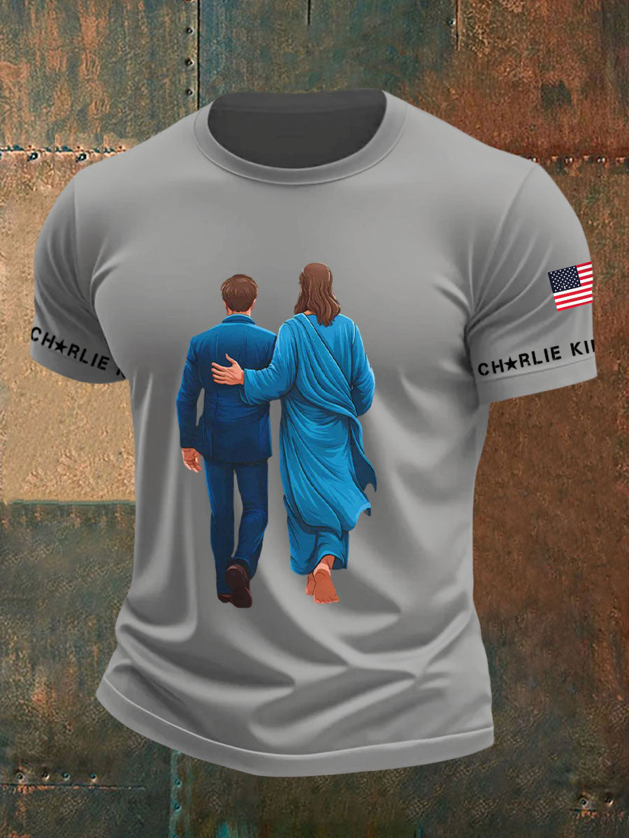 Men's A True Patriot Printed Casual T-Shirt-tidenox