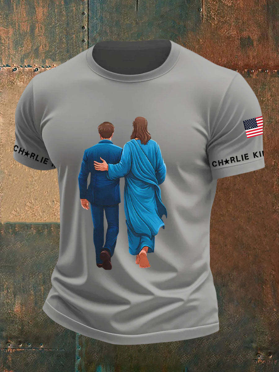 Men's A True Patriot Printed Casual T-Shirt-tidenox