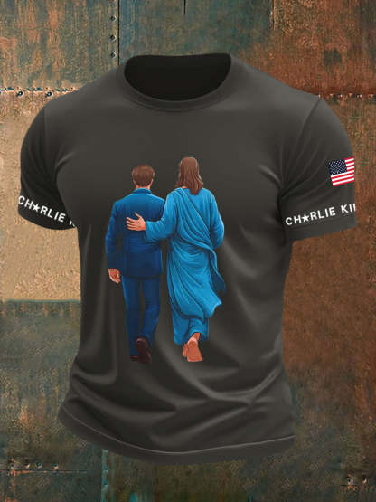Men's A True Patriot Printed Casual T-Shirt-tidenox