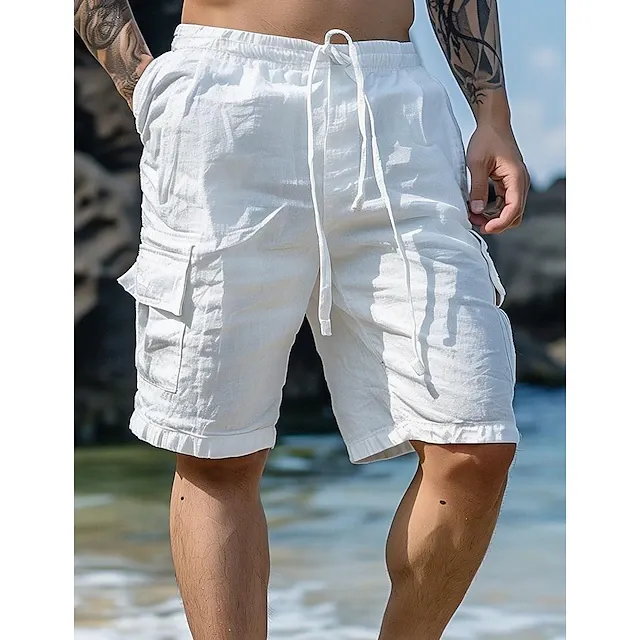 🔥 50% OFF! Men’s 2‑Pocket Linen Shorts — Beach Ready! 🌴-tidenox
