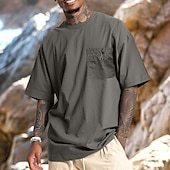 Men's Shorts Linen Shorts Summer Shorts Beach Shorts Drawstring Elastic Waist Multi Pocket Plain Knee Length Outdoor Beach Hawaiian Casual ArmyGreen Black Inelastic-tidenox