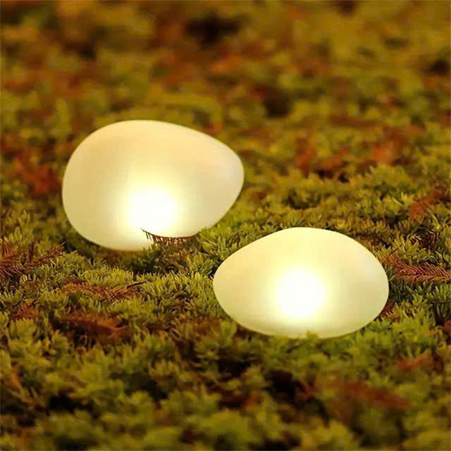 Solar Powered Pebble Stone Lamp Outdoor Park Garden Atmosphere Decoration Landscape Lamp Outdoor Villa Courtyard Lamp(Waterproof)-tidenox