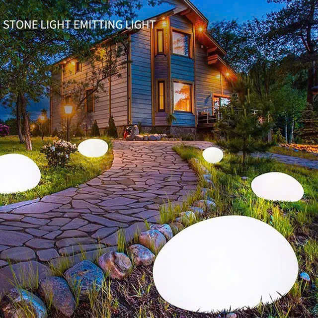 Solar Powered Pebble Stone Lamp Outdoor Park Garden Atmosphere Decoration Landscape Lamp Outdoor Villa Courtyard Lamp(Waterproof)
