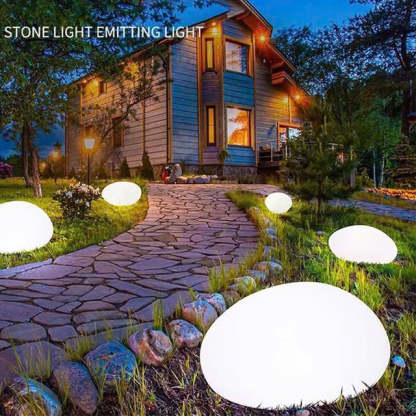Solar Powered Pebble Stone Lamp Outdoor Park Garden Atmosphere Decoration Landscape Lamp Outdoor Villa Courtyard Lamp(Waterproof)