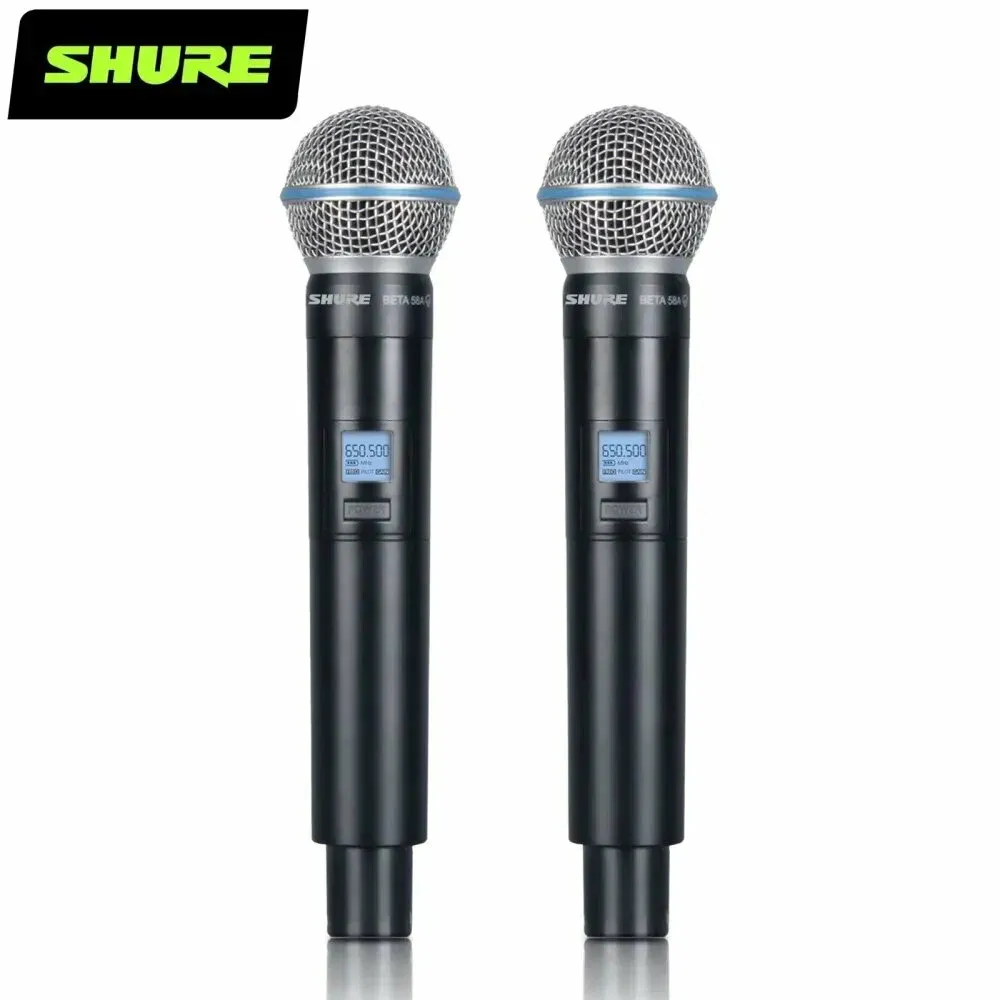 Sistema de microfone sem fios Shure GLXD4, com excelente qualidade de som, microfone UHF sem fios, conjunto com dois microfones BETA58A/SM58