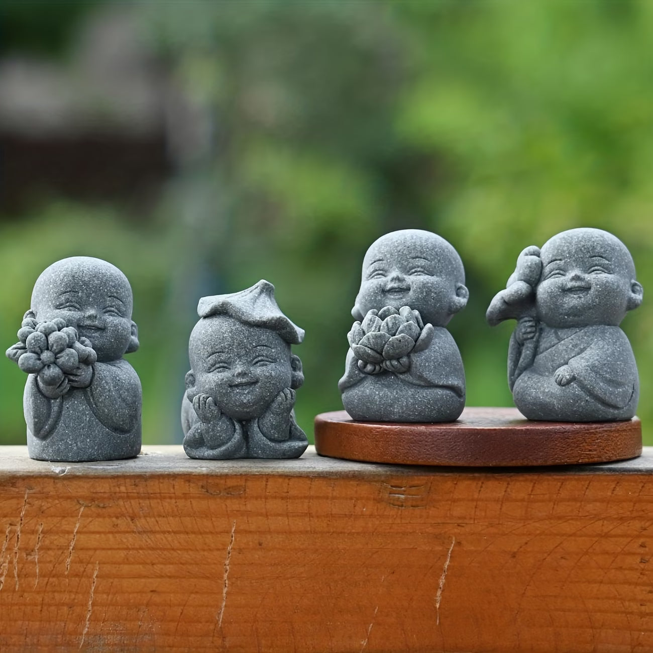 Handcrafted Stone Zen Baby Monk