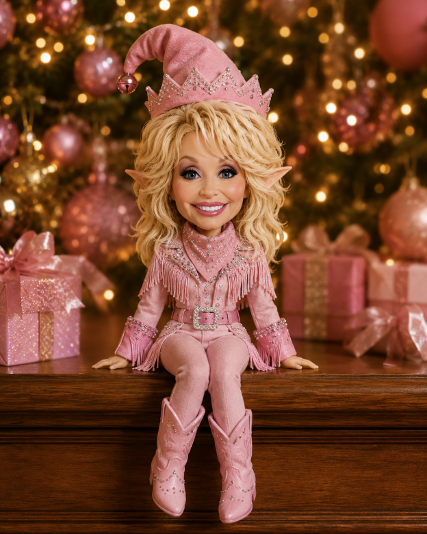 Handmade Dolly Parton Christmas Elf Doll