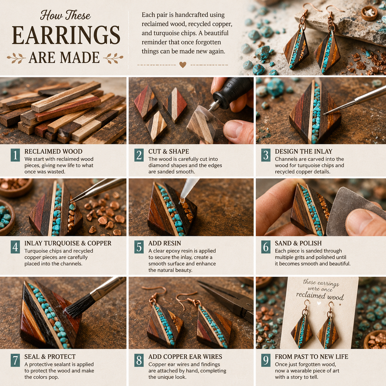 Reclaimed Wood Earrings