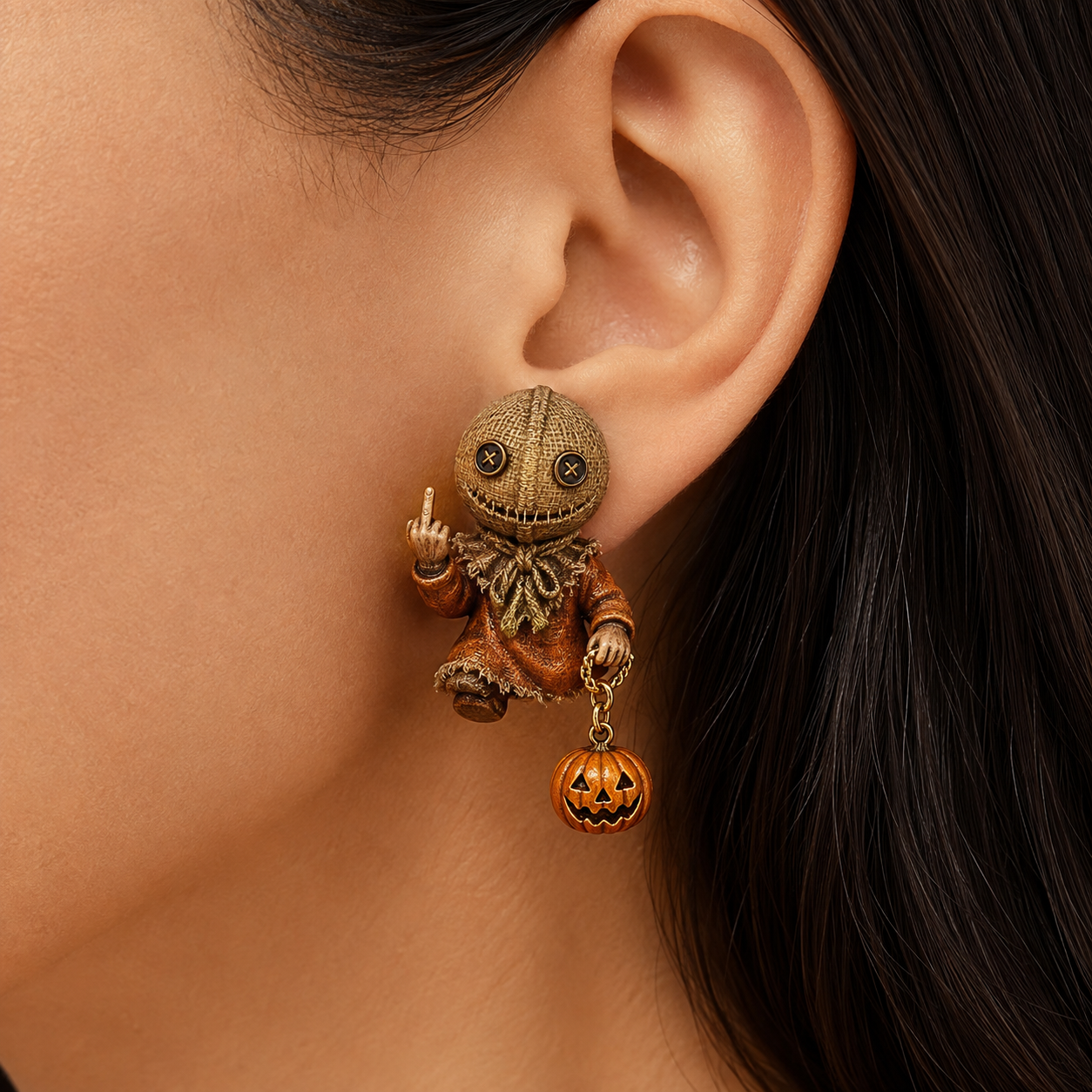 🎃 Horror Slasher Middle Finger Earrings – Cute, Creepy & Unapologetic