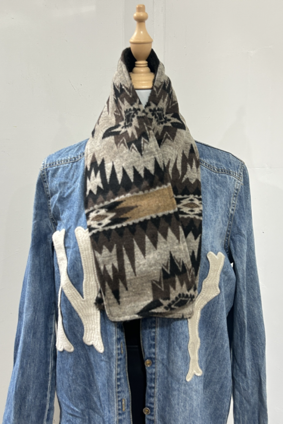 Women's Western Cowboy Aztec Warm Neck Hood