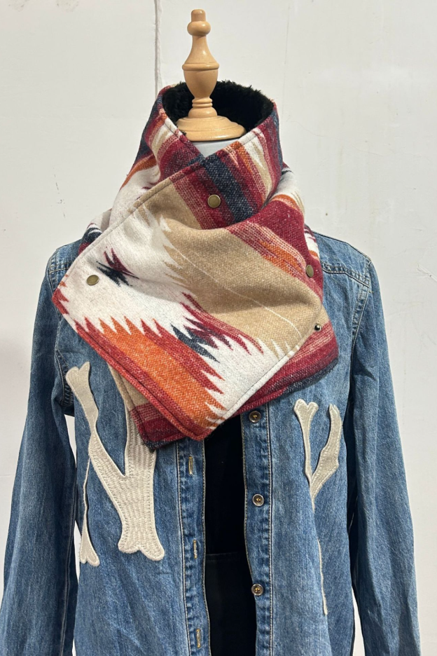 Women's Western Cowboy Aztec Warm Neck Hood