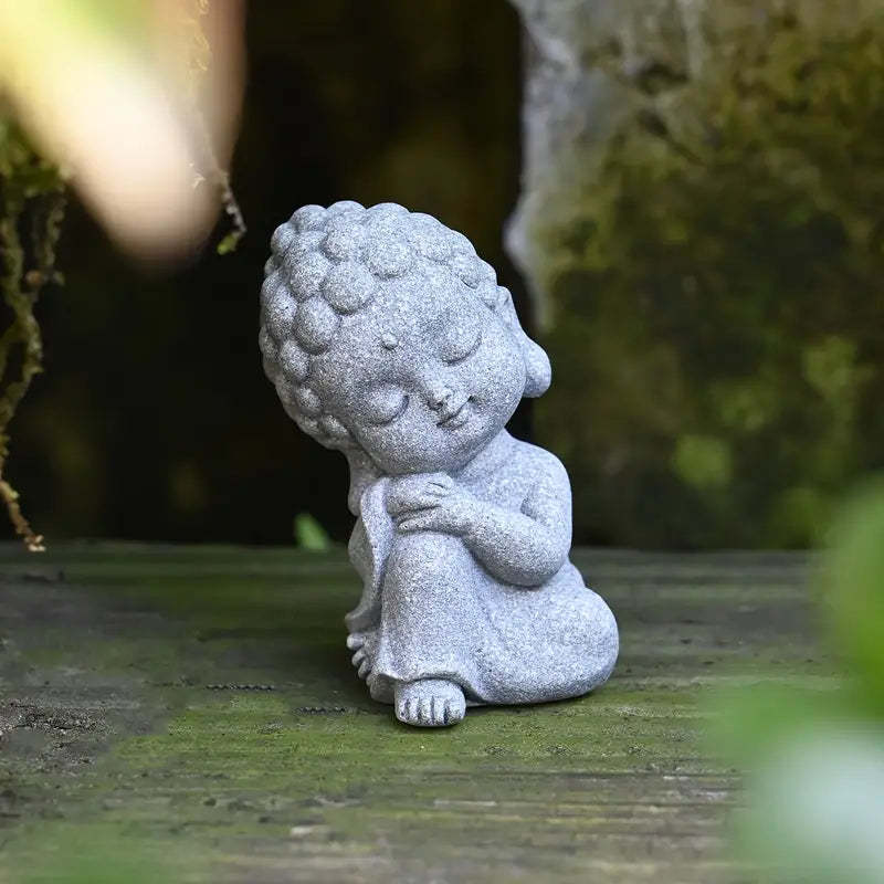  Handcrafted Stone Jizo Zen Statues