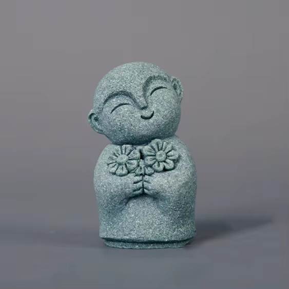Handcrafted Stone Zen Jizo Statue Set (All 5 Designs Included)