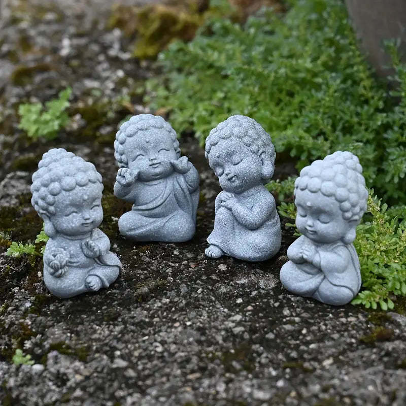  Handcrafted Stone Jizo Zen Statues