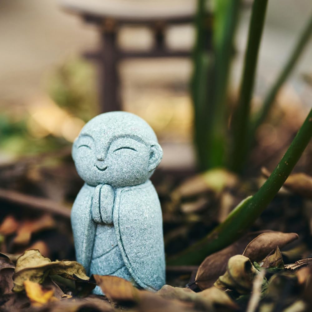 Handcrafted Stone Zen Jizo Statue Set (All 5 Designs Included)