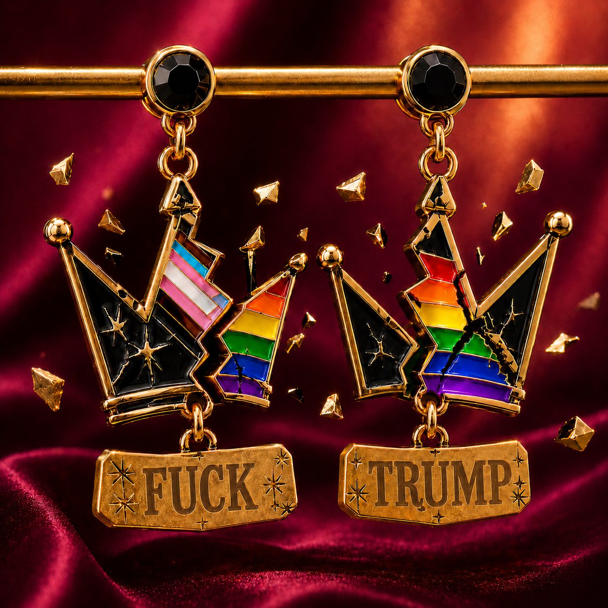 Broken Crown Pride Earrings