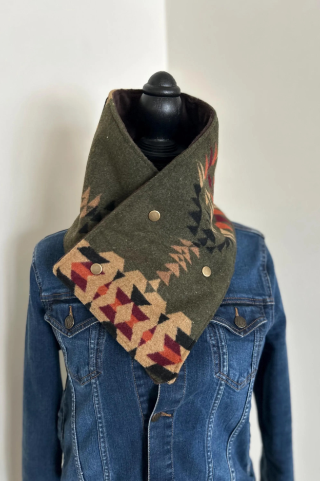 Women's Western Cowboy Aztec Warm Neck Hood