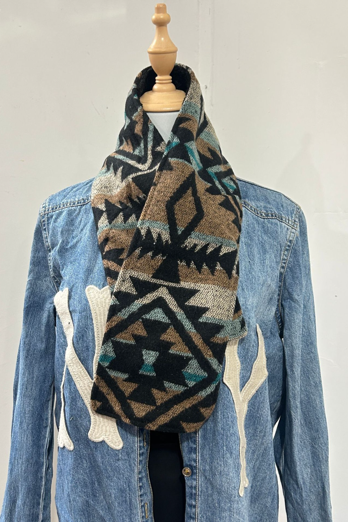 Women's Western Cowboy Aztec Warm Neck Hood