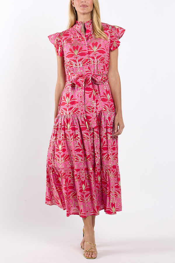 Small Stand-up Collar Sleeveless Dress