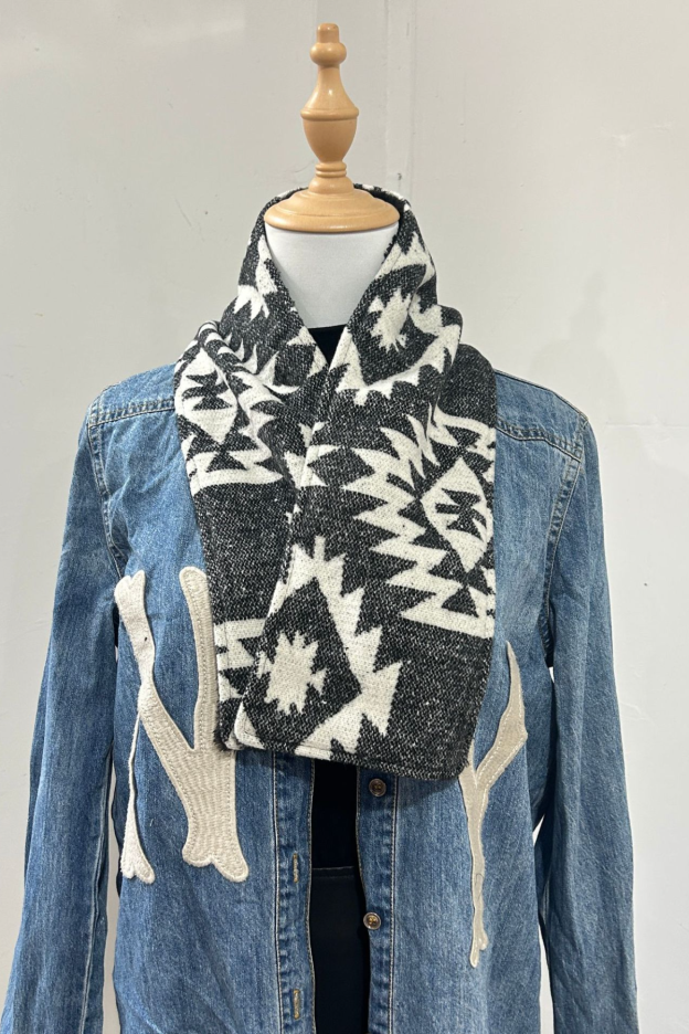 Women's Western Cowboy Aztec Warm Neck Hood