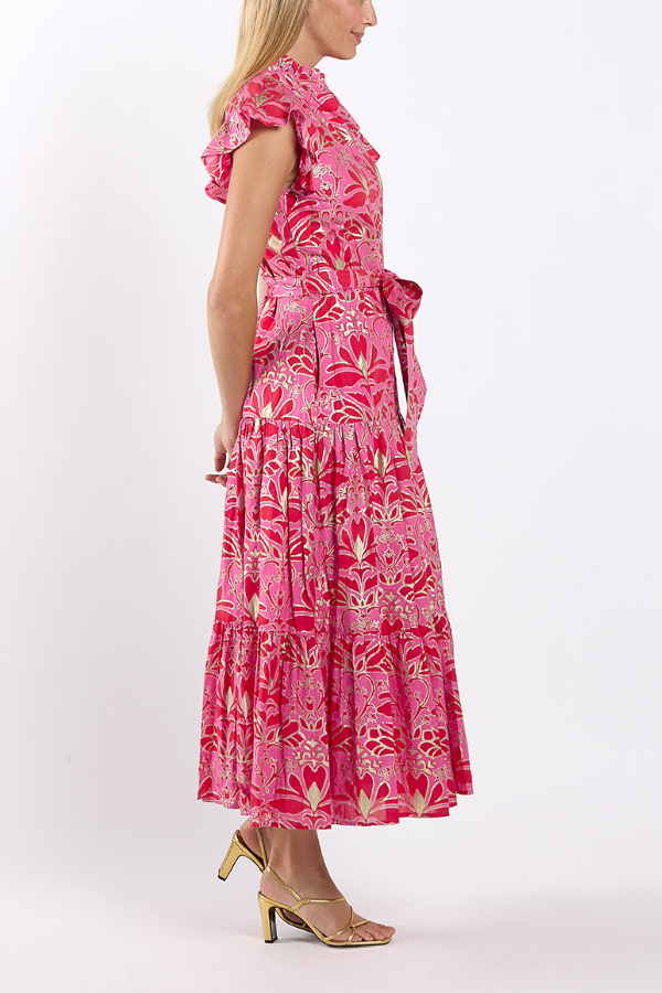 Small Stand-up Collar Sleeveless Dress