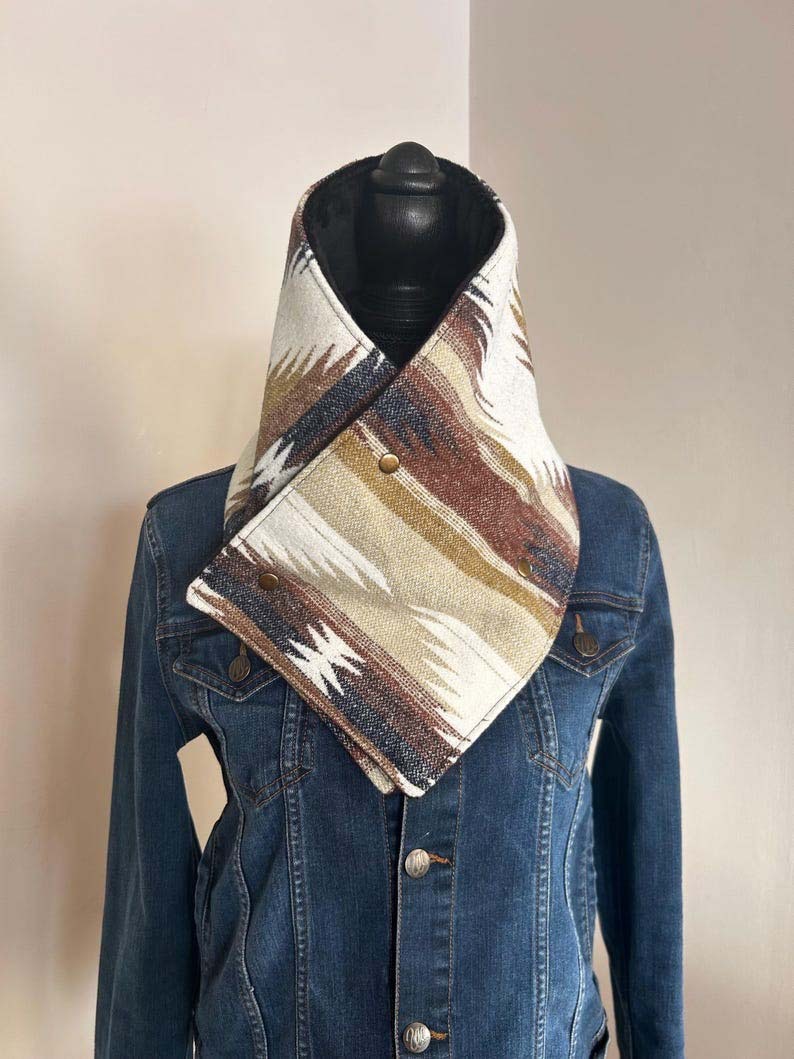 Western Red Aztec Warm Neck Hood