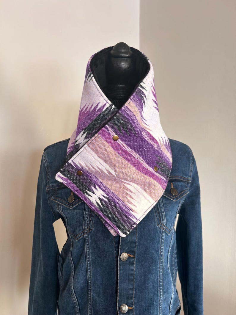 Western Red Aztec Warm Neck Hood