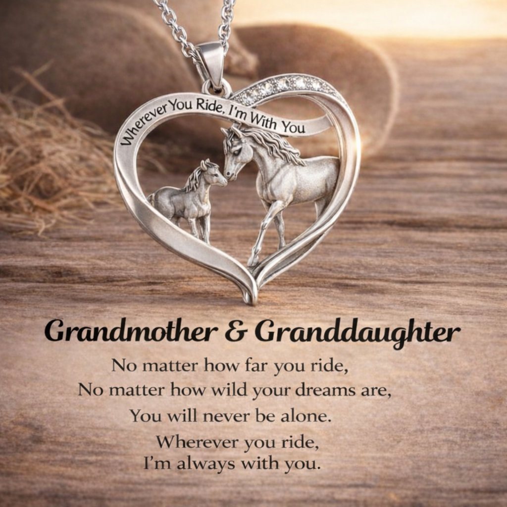 【Save 50% Now⚡️】For Granddaughter - “Wherever you ride, I'm always by your side” Heart-Shaped Necklace