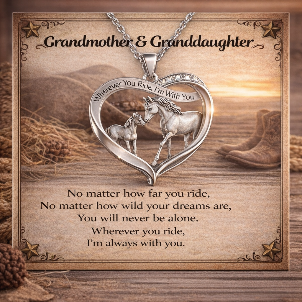 【Save 50% Now⚡️】For Granddaughter - “Wherever you ride, I'm always by your side” Heart-Shaped Necklace