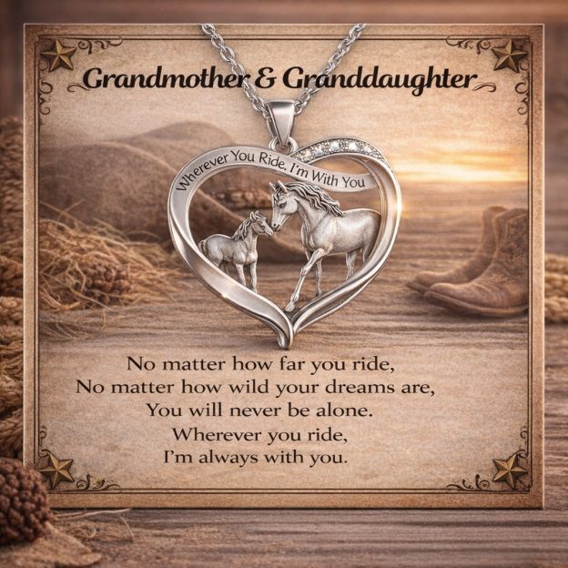 【Save 50% Now⚡️】For Granddaughter - “Wherever you ride, I'm always by your side” Heart-Shaped Necklace