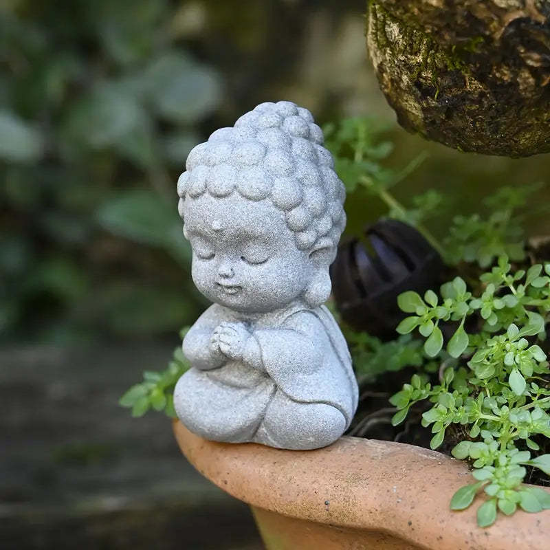  Handcrafted Stone Jizo Zen Statues