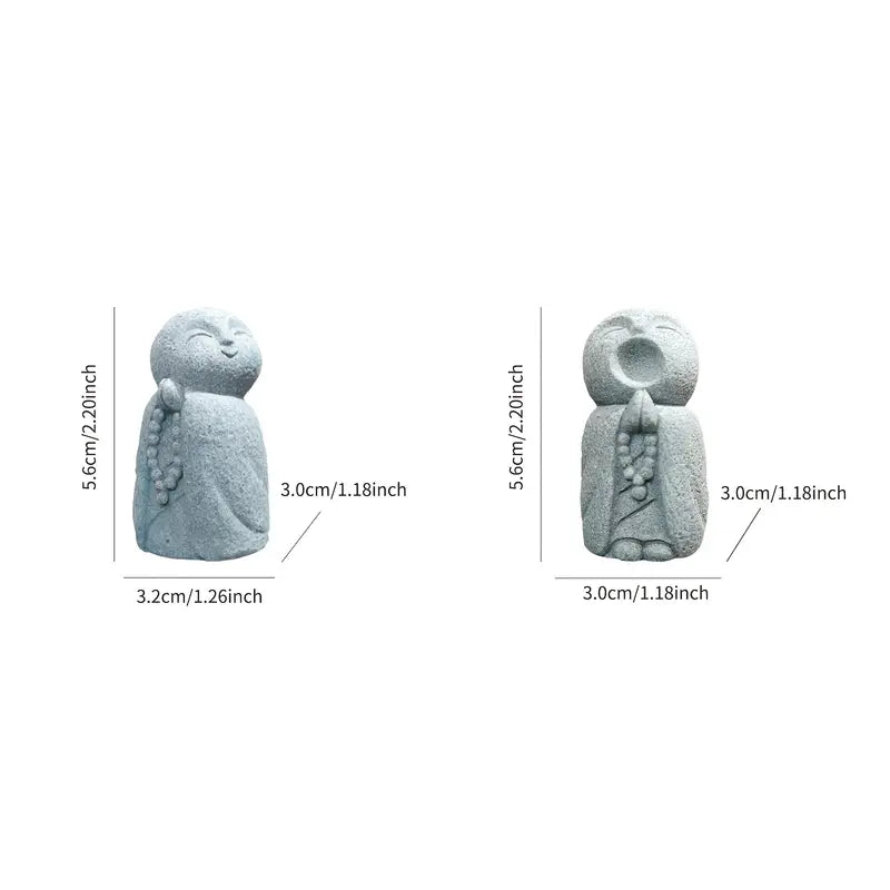 Smiling & Yawning Zen Monk Figurine Set