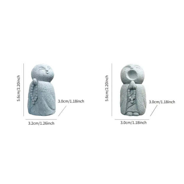 Smiling & Yawning Zen Monk Figurine Set