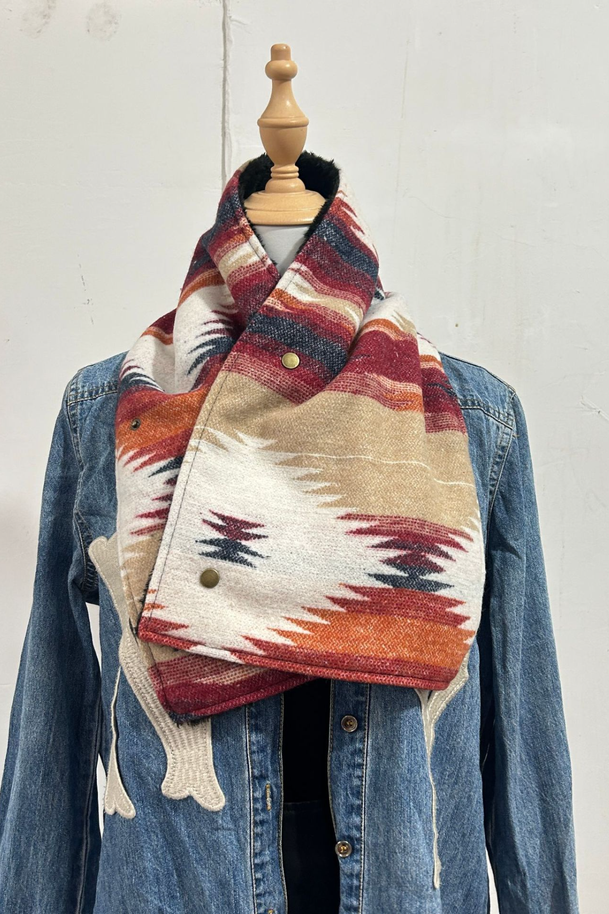 Women's Western Cowboy Aztec Warm Neck Hood